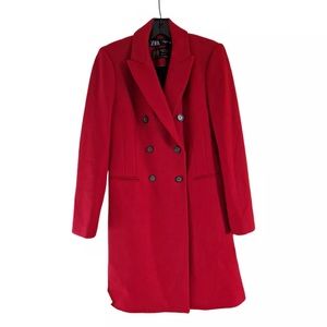 Zara Cherry Red Coat